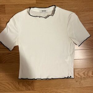 White t-shirt with black detailing